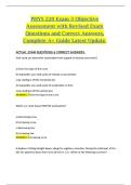 PHYS 220 &ndash; Exam 3 Objective Assessment &lpar;Revised Exam Questions with Correct Answers&rpar; &ndash; Complete A&plus; Study Guide Latest Update