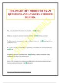 DELAWARE LIFE PRODUCER EXAM QUESTIONS AND ANSWERS&period; VERIFIED 2025&sol;2026&period;