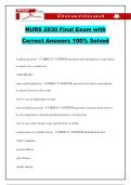 NURS 2030 Final Exam with Correct Answers 100&percnt; Solved