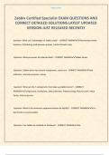 Zabbix Certified Specialist EXAM QUESTIONS AND CORRECT DETAILED SOLUTIONS LATEST UPDATED VERSION JUST RELEASED RECENTLY
