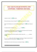 ELE 146 EXAM QUESTIONS AND ANSWERS&period; VERIFIED 2025&sol;2026