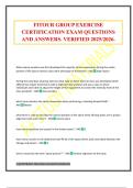 FITOUR GROUP EXERCISE CERTIFICATION EXAM QUESTIONS AND ANSWERS&period; VERIFIED 2025&sol;2026&period;