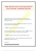 FIRE PROTECTION EXAM QUESTIONS AND ANSWERS&period; VERIFIED 2025&sol;2026&period;