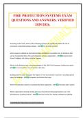 FIRE PROTECTION SYSTEMS EXAM QUESTIONS AND ANSWERS&period; VERIFIED 2025&sol;2026&period;