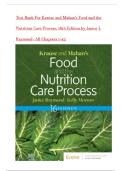 Test Bank For Krause and Mahan&rsquo;s Food and the Nutrition Care Process&comma; 16th Edition by Janice L Raymond All Chapters &lpar; 1-45 &rpar; &sol; Latest