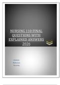 NURSING 110 FINAL QUESTIONS WITH EXPLAINED ANSWERS 2026  