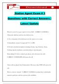 Station Agent Exam &num; 3 Questions with Correct Answers &vert; Latest Update