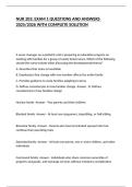 NUR 203&colon; EXAM 1 QUESTIONS AND ANSWERS 2025&sol;2026 WITH COMPLETE SOLUTION
