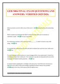 GEB 3006 FINAL EXAM QUESTIONS AND ANSWERS&period; VERIFIED 2025&sol;2026&period;