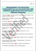 MANAGEMENT ACCOUNTING -  FUNDAMENTALS OF ACCOUNTING AND  FINANCE QUESTIONS WITH DETAILED  VERIFIED ANSWERS