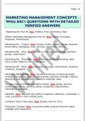MARKETING MANAGEMENT CONCEPTS -  WGU ASC1 QUESTIONS WITH DETAILED  VERIFIED ANSWERS