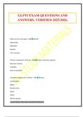 GLPTI EXAM QUESTIONS AND ANSWERS&period; VERIFIED 2025&sol;2026&period;