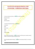 GLPTI EXAM QUESTIONS AND ANSWERS&period; VERIFIED 2025&sol;2026