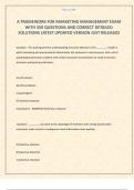 A FRAMEWORK FOR MARKETING MANAGEMENT EXAM WITH 350 QUESTIONS AND CORRECT DETAILED SOLUTIONS LATEST UPDATED VERSION JUST RELEASED 