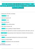 TCU DR JONES MICROBIOLOGY FINAL&vert; 360&plus; ACTUAL QUESTIONS WITH VERIFIED ANSWERS &vert; LATEST UPDATE