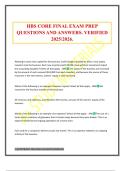 HBS CORE FINAL EXAM PREP QUESTIONS AND ANSWERS&period; VERIFIED 2025&sol;2026&period;