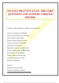 FINANCE PRACTICE EXAM - HBS CORE QUESTIONS AND ANSWERS&period; VERIFIED 2025&sol;2026&period;