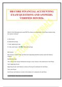HB CORE FINANCIAL ACCOUNTING EXAM QUESTIONS AND ANSWERS&period; VERIFIED 2025&sol;2026