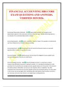 FINANCIAL ACCOUNTING HBS CORE EXAM QUESTIONS AND ANSWERS&period; VERIFIED 2025&sol;2026&period;