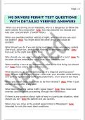 MS DRIVERS PERMIT TEST QUESTIONS  WITH DETAILED VERIFIED ANSWERS