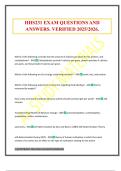 HHS231 EXAM QUESTIONS AND ANSWERS&period; VERIFIED 2025&sol;2026&period;
