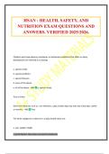 HSAN &colon; HEALTH&comma; SAFETY&comma; AND NUTRITION EXAM QUESTIONS AND ANSWERS&period; VERIFIED 2025&sol;2026&period;
