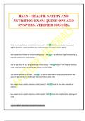 HSAN - HEALTH&comma; SAFETY AND NUTRITION EXAM QUESTIONS AND ANSWERS&period; VERIFIED 2025&sol;2026&period;