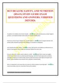 DCF HEALTH&comma; SAFETY&comma; AND NUTRITION &lpar;HSAN&rpar; STUDY GUIDE EXAM QUESTIONS AND ANSWERS&period; VERIFIED 2025&sol;2026&period;
