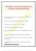 INFO 4880 - EXAM 1 QUESTIONS AND ANSWERS&period; VERIFIED 2025&sol;2026&period;