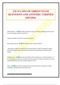 LD 15 LAWS OF ARREST EXAM QUESTIONS AND ANSWERS&period; VERIFIED 2025&sol;2026