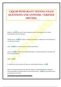 LIQUID PENETRANT TESTING EXAM QUESTIONS AND ANSWERS&period; VERIFIED 2025&sol;2026&period;