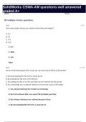 SolidWorks CSWA-AM questions well answered graded A&plus;