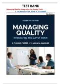 Test Bank For Managing Quality Integrating the Supply Chain&comma; 7th Edition By S&period; Thomas Foster&comma; John W&period; Gardner&vert;All Chapters 1-15