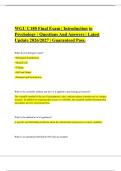 WGU C180 Final Exam &vert; Introduction to Psychology &vert; Questions And Answers &vert; Latest Update 2026&sol;2027 &vert; Guaranteed Pass&period;