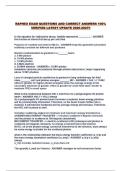 RAPHEX EXAM QUESTIONS AND CORRECT ANSWERS 100&percnt; VERIFIED LATEST UPDATE 2026-2027&excl;&excl;