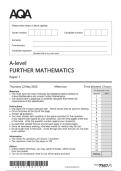 Actual 2025 AQA A-level FURTHER MATHEMATICS 7367/1 Paper 1 Merged Question  Paper + Mark Scheme  Actual 2025 AQA A-level FURTHER MATHEMATICS 7367/1 Paper 1 Merged Question  Paper + Mark Scheme 