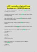 MPT Practice Exam Updated Actual  Questions and CORRECT Answers