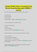 National Health Science Assessment Exam  Review Exam Questions and CORRECT  Answers