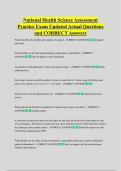 National Health Science Assessment  Practice Exam Updated Actual Questions  and CORRECT Answers