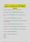 OM Test 3 University of Alabama Exam  Updated Actual Questions and CORRECT  Answers