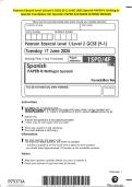 Pearson Edexcel Level 1&sol;Level 2 GCSE &lpar;9-1&rpar; JUNE 2025-Spanish PAPER 4&colon; Writing in Spanish Foundation tier Question PAPER And MARK SCHEME MERGED