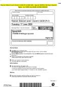 Pearson Edexcel Level 1&sol;Level 2 GCSE &lpar;9&ndash;1&rpar; JUNE 2025 - Spanish PAPER 4&colon; Writing in Spanish Higher tier PAPER And MARK SCHEME MERGED