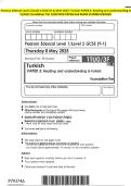 Pearson Edexcel Level 1&sol;Level 2 GCSE &lpar;9-1&rpar; MAY 2025- Turkish PAPER 3&colon; Reading and understanding inTurkish Foundation Tier QUESTION PAPER And MARK SCHEME MERGED