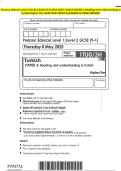 Pearson Edexcel Level 1&sol;Level 2 GCSE &lpar;9-1&rpar; MAY 2025-Turkish PAPER 3&colon; Reading and understanding inTurkish Higher Tier QUESTION PAPER And MARK SCHEME MERGED