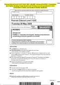 Pearson Edexcel Level 3 GCE MAY 2025 -ARABIC Advanced PAPER 1&colon; Translation into English&comma; Reading Comprehension and Writing &lpar;research question&rpar; in Arabic QUESTION PAPER And MARK SCHEME MERGED