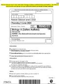 Pearson Edexcel Level 3 GCE JUNE 2025- Biology A &lpar;Salters Nuffield&rpar; Advanced PAPER 1&colon; The Natural Environment and Species Survival QUESTION PAPER And MARK SCHEME MERGED