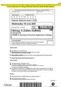 Pearson Edexcel Level 3 GCE JUNE 2025- Biology A &lpar;Salters Nuffield&rpar; Advanced PAPER 3&colon; General and Practical Applications in Biology QUESTION PAPER And MARK SCHEME MERGED