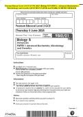 Pearson Edexcel Level 3 GCE JUNE 2025 -Biology &Vcy; &Rcy;&Acy;&Rcy;ER 1&colon; Advanced Biochemistry&comma; Microbiology and Genetics QUESTION PAPER And MARK SCHEME MERGED
