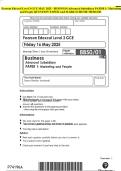 Pearson Edexcel Level 3 GCE MAY 2025 - BUSINESS Advanced Subsidiary PAPER 1&colon; Marketingand People QUESTION PAPER And MARK SCH&IEcy;&Mcy;&IEcy; &Mcy;ERGED