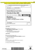 Pearson Edexcel Level 3 GCE MAY 2025- BUSINESS Advanced Subsidiary PAPER 2&colon; Managing Business Activities QUESTION PAPER And MARK SCHEME MERGED